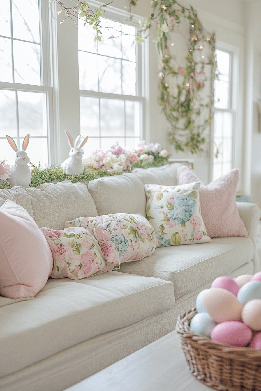 25 Easter Living Room Decor Ideas for a Colorful and Cozy Setup