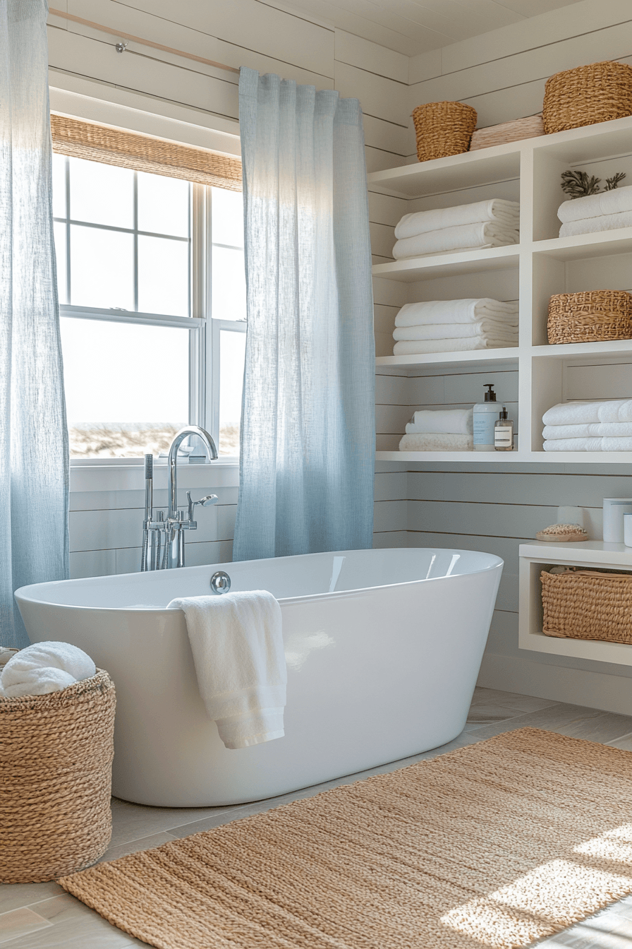 29 Dreamy Beach House Bathroom Ideas That Will Make You Feel Like You're On Vacation Every Day