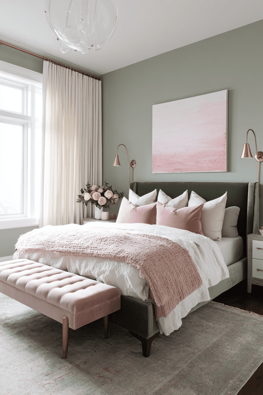 27 Sage Green and Pink Bedroom Ideas That Feel Soft, Pretty, and Wonderfully Cozy