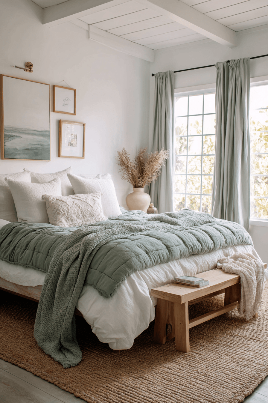 27 White and Sage Green Bedroom Ideas That Feel Airy, Calm, and Beautifully Serene