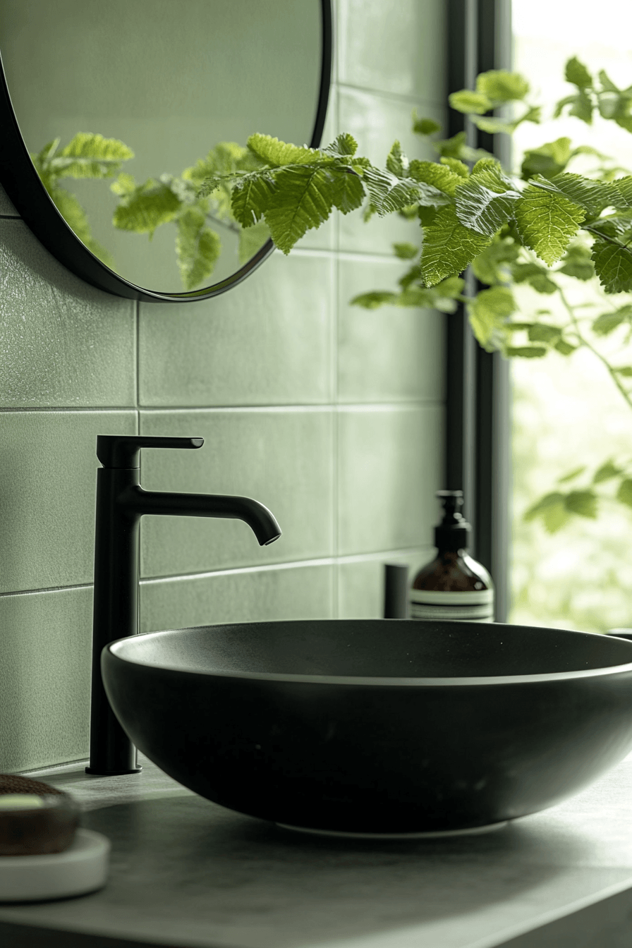 27 Sage Green and Black Bathroom Ideas That Feel Bold, Modern, and Beautifully Refined