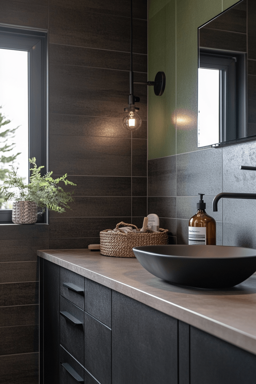 27 Sage Green and Black Bathroom Ideas That Feel Bold, Modern, and Beautifully Refined