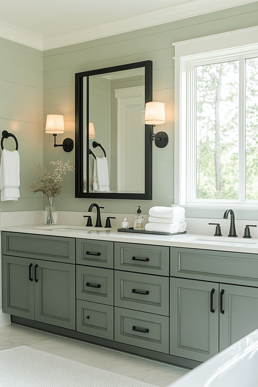 27 Sage Green and Black Bathroom Ideas That Feel Bold, Modern, and Beautifully Refined