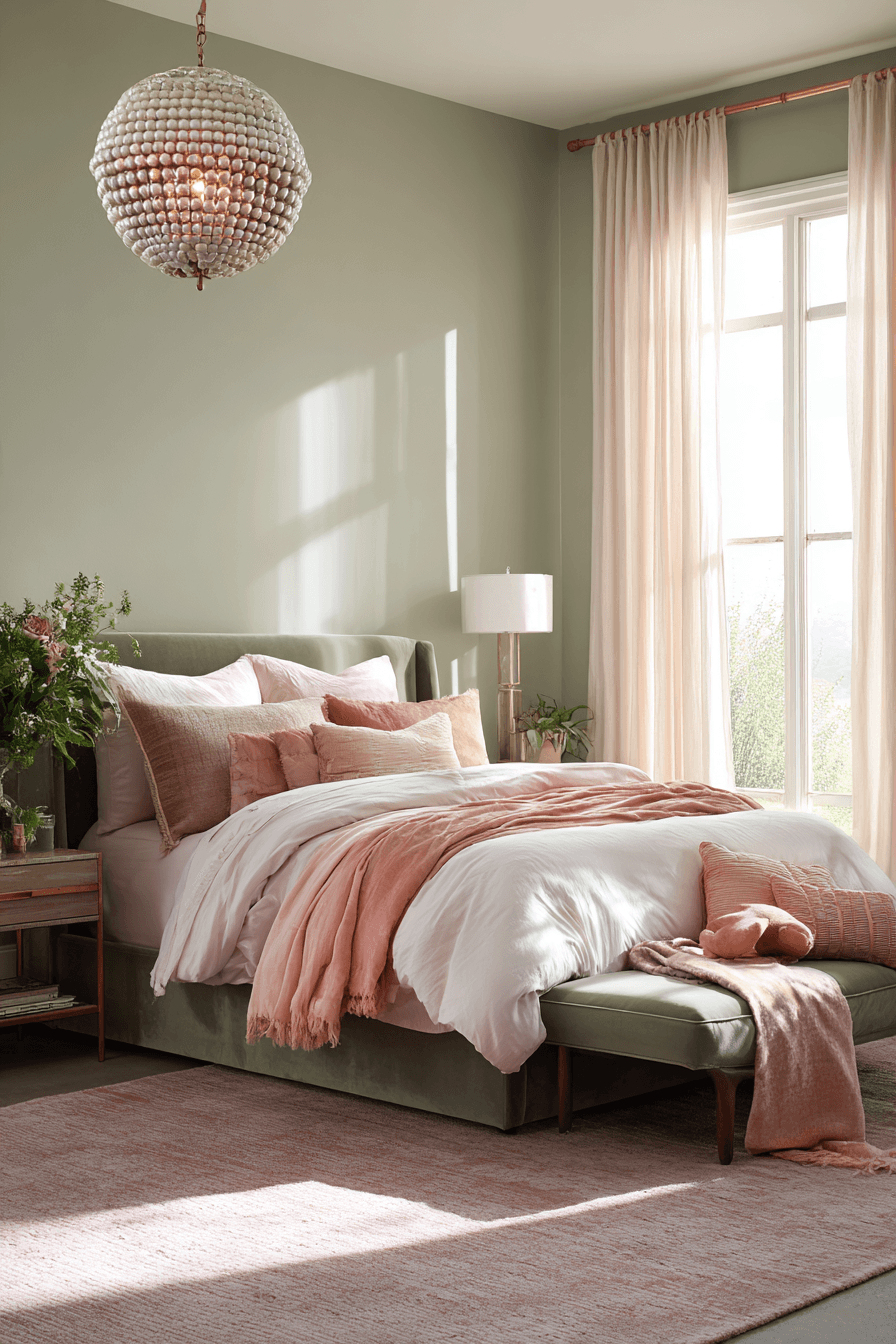27 Sage Green and Pink Bedroom Ideas That Feel Soft, Pretty, and Wonderfully Cozy