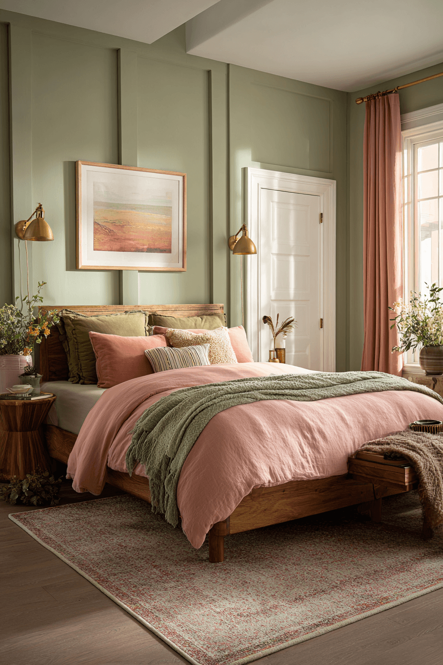27 Sage Green and Pink Bedroom Ideas That Feel Soft, Pretty, and Wonderfully Cozy