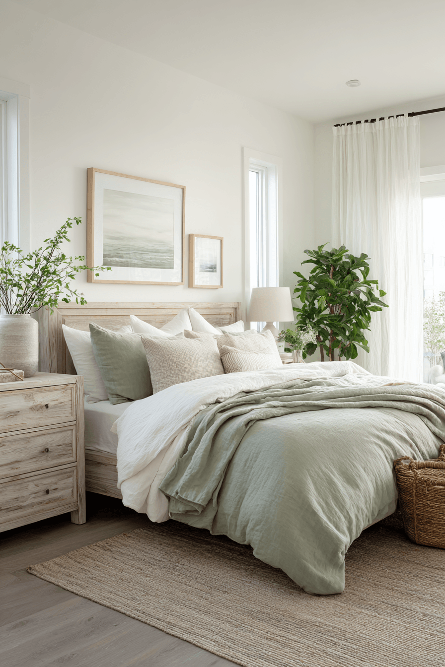 27 White and Sage Green Bedroom Ideas That Feel Airy, Calm, and Beautifully Serene