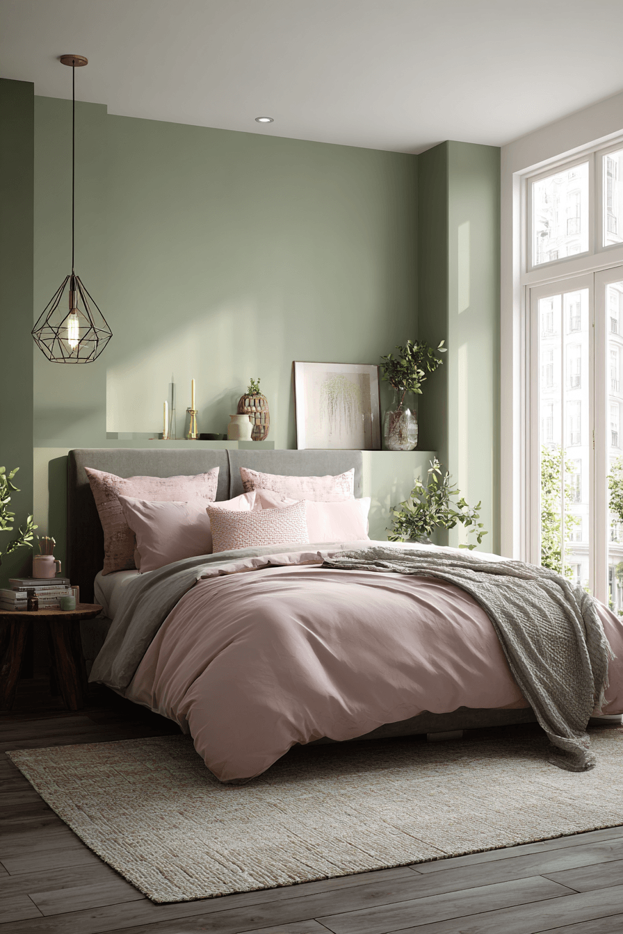 27 Sage Green and Pink Bedroom Ideas That Feel Soft, Pretty, and Wonderfully Cozy