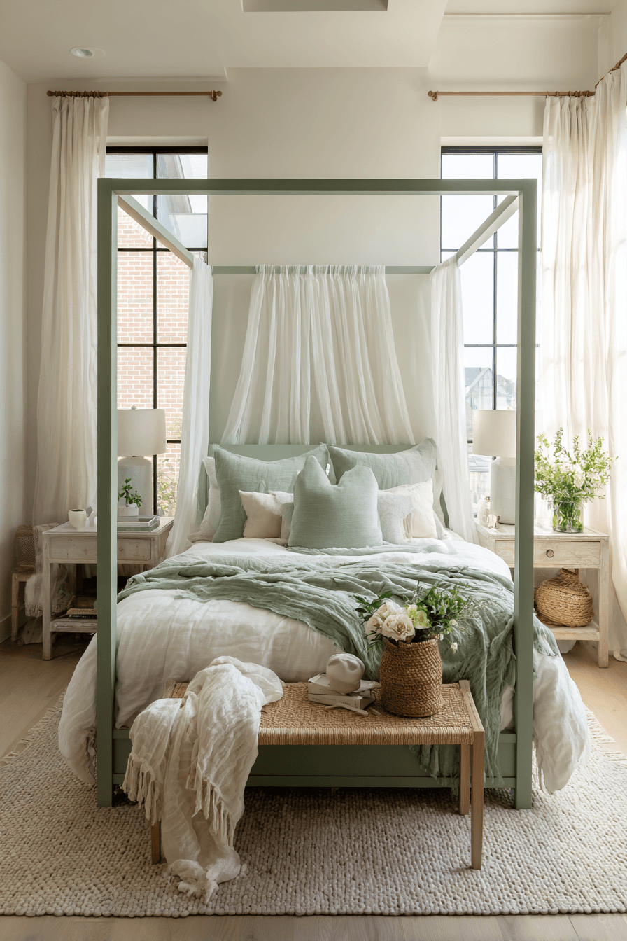 27 White and Sage Green Bedroom Ideas That Feel Airy, Calm, and Beautifully Serene