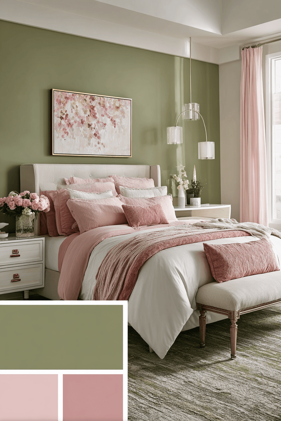 27 Sage Green and Pink Bedroom Ideas That Feel Soft, Pretty, and Wonderfully Cozy