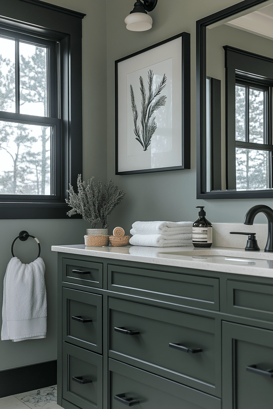 27 Sage Green and Black Bathroom Ideas That Feel Bold, Modern, and Beautifully Refined