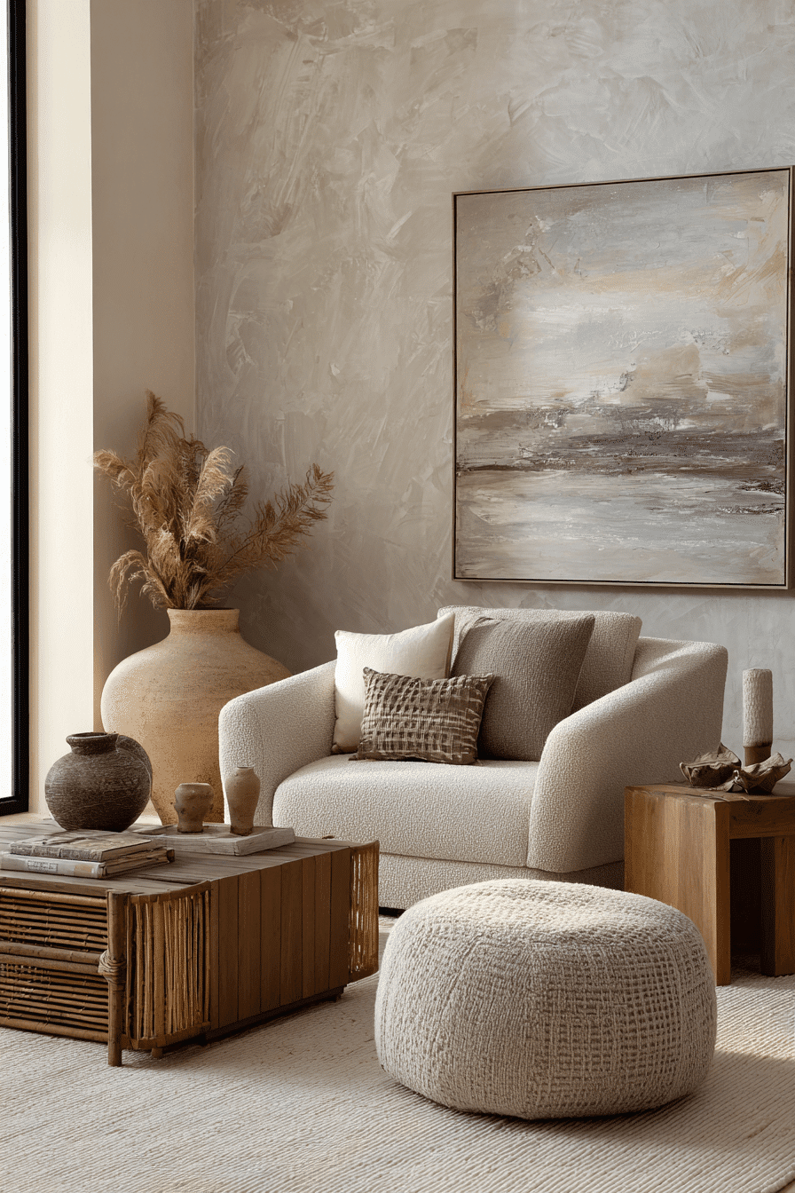 27 Wabi Sabi Japandi Living Room Ideas That Feel Calm, Natural, and Timeless