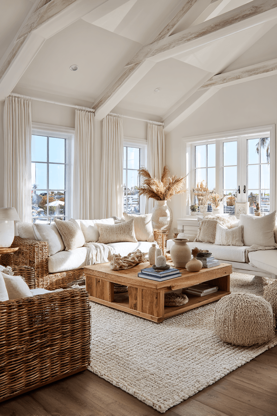 26 Beachy Boho Living Room Ideas for a Casual Coastal Vibe