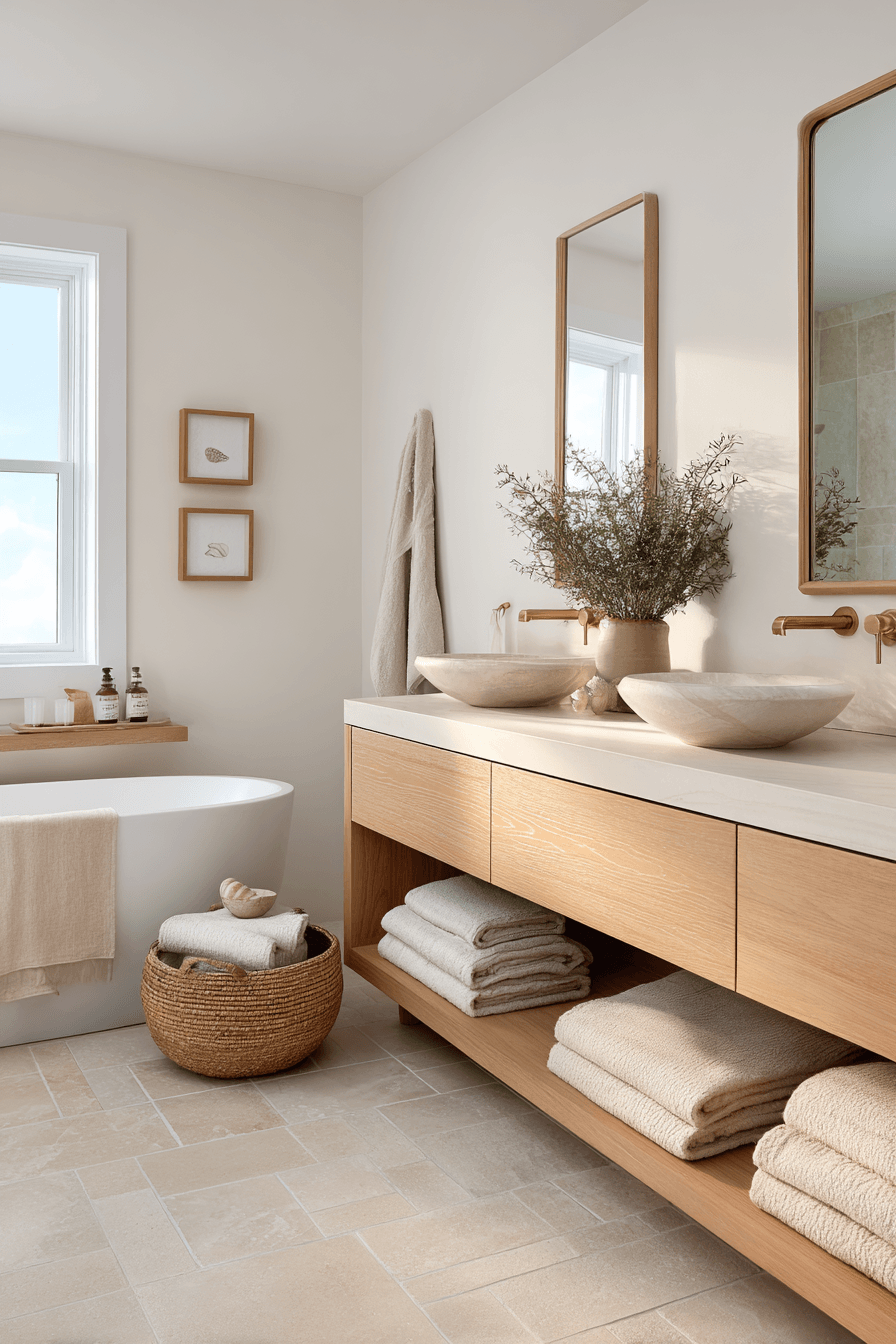 26 Beachy Bathroom Ideas That Create a Spa-Like Coastal Escape