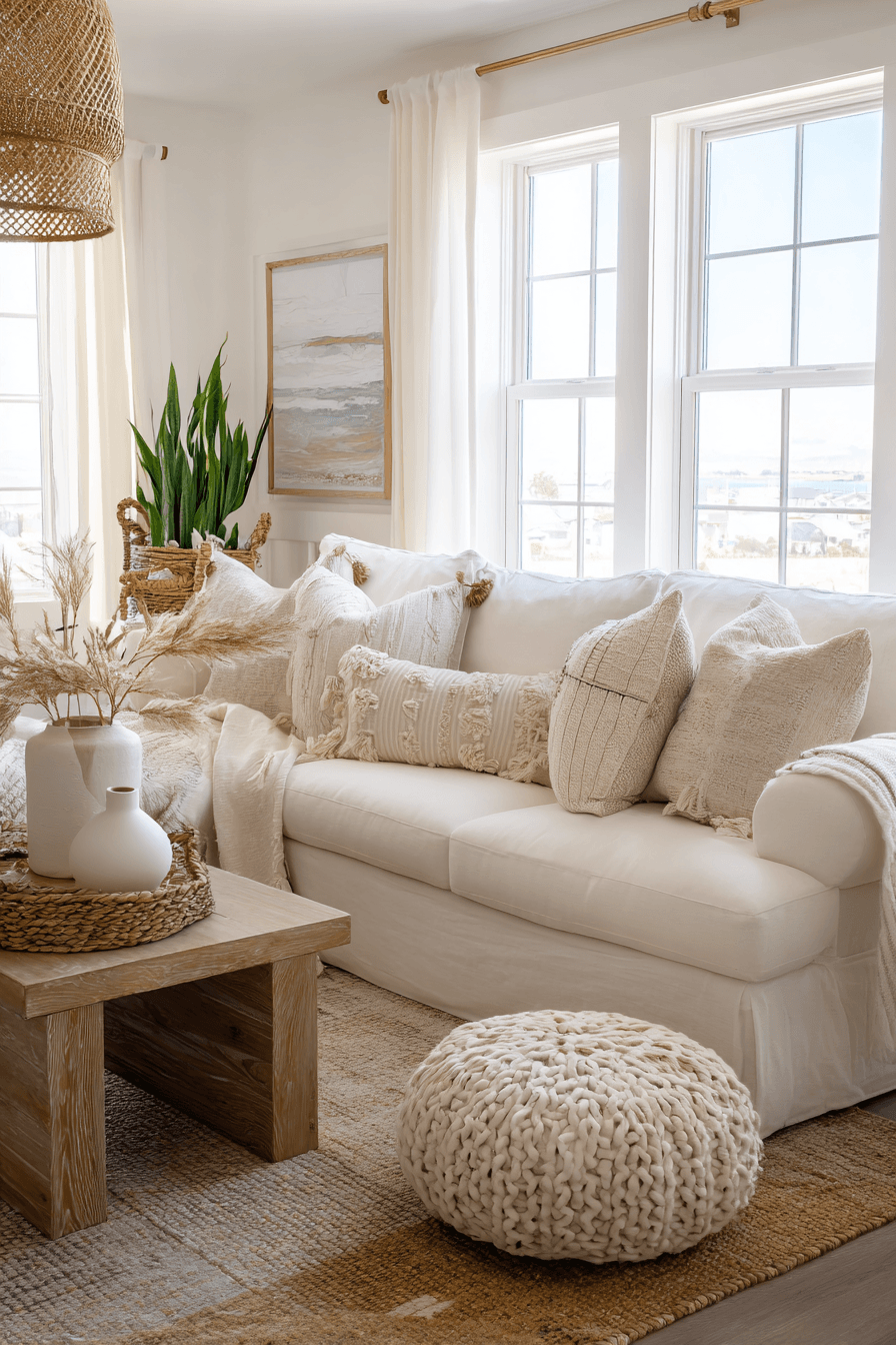 26 Beachy Boho Living Room Ideas for a Casual Coastal Vibe