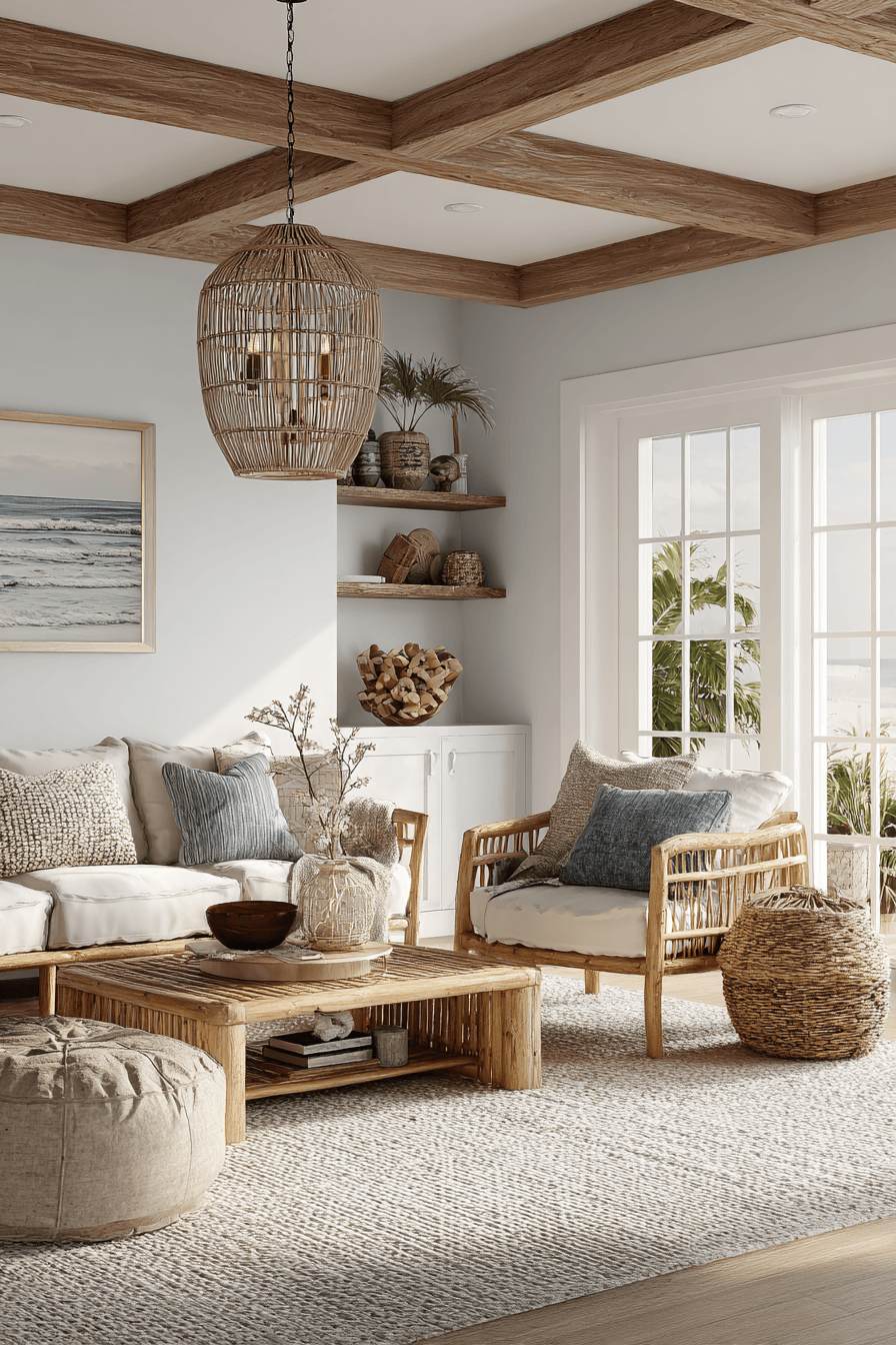 26 Beachy Boho Living Room Ideas for a Casual Coastal Vibe
