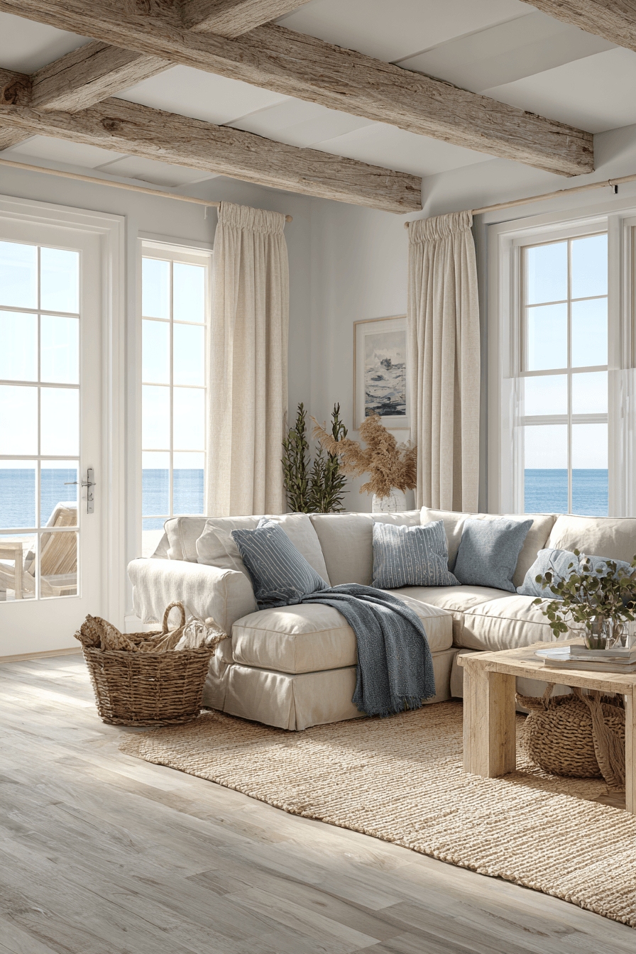 26 Beachy Farmhouse Ideas That Blend Coastal Charm and Rustic Comfort
