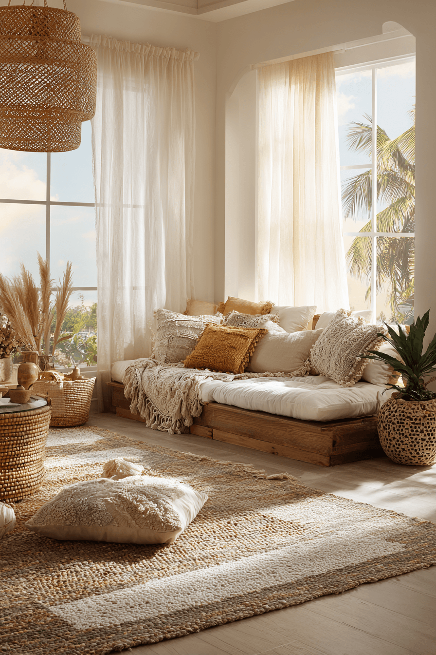 26 Beachy Boho Living Room Ideas for a Casual Coastal Vibe