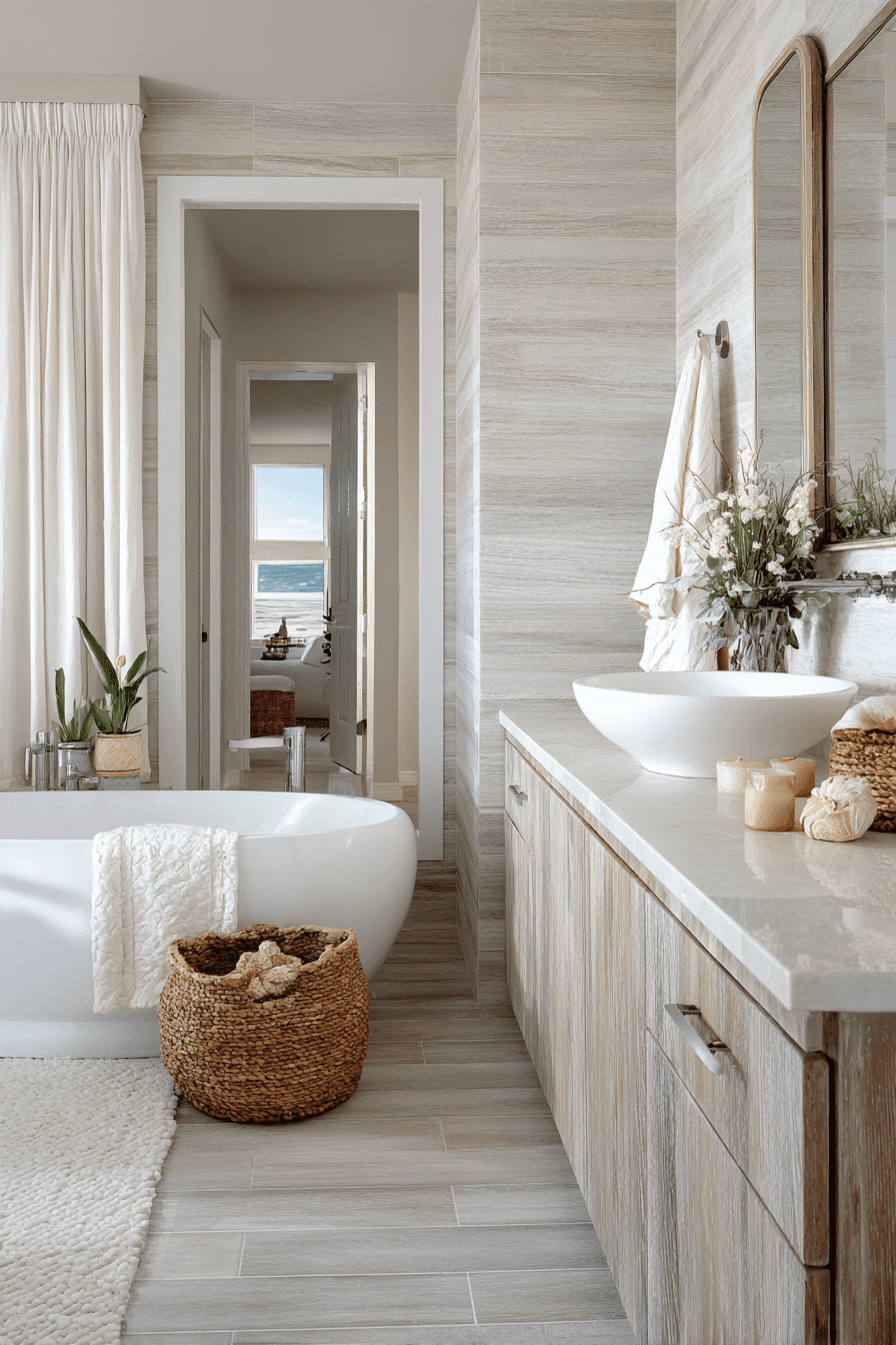 26 Beachy Bathroom Ideas That Create a Spa-Like Coastal Escape