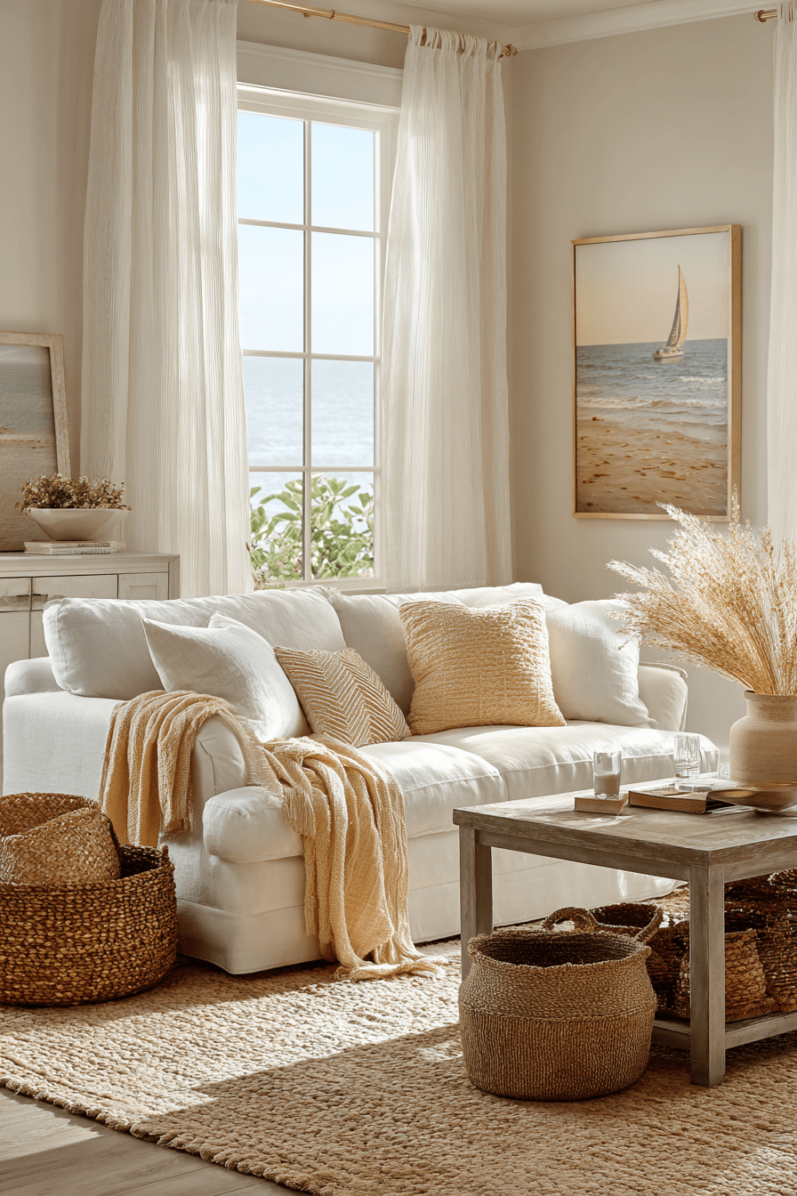 26 Beachy Living Room Ideas for a Relaxed Coastal Vibe