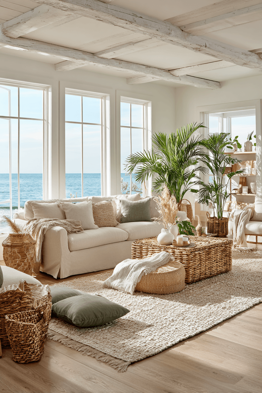 26 Beachy Boho Living Room Ideas for a Casual Coastal Vibe