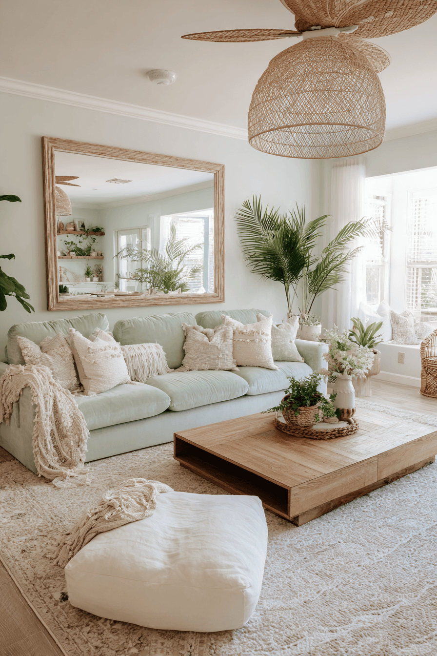 26 Beachy Boho Living Room Ideas for a Casual Coastal Vibe