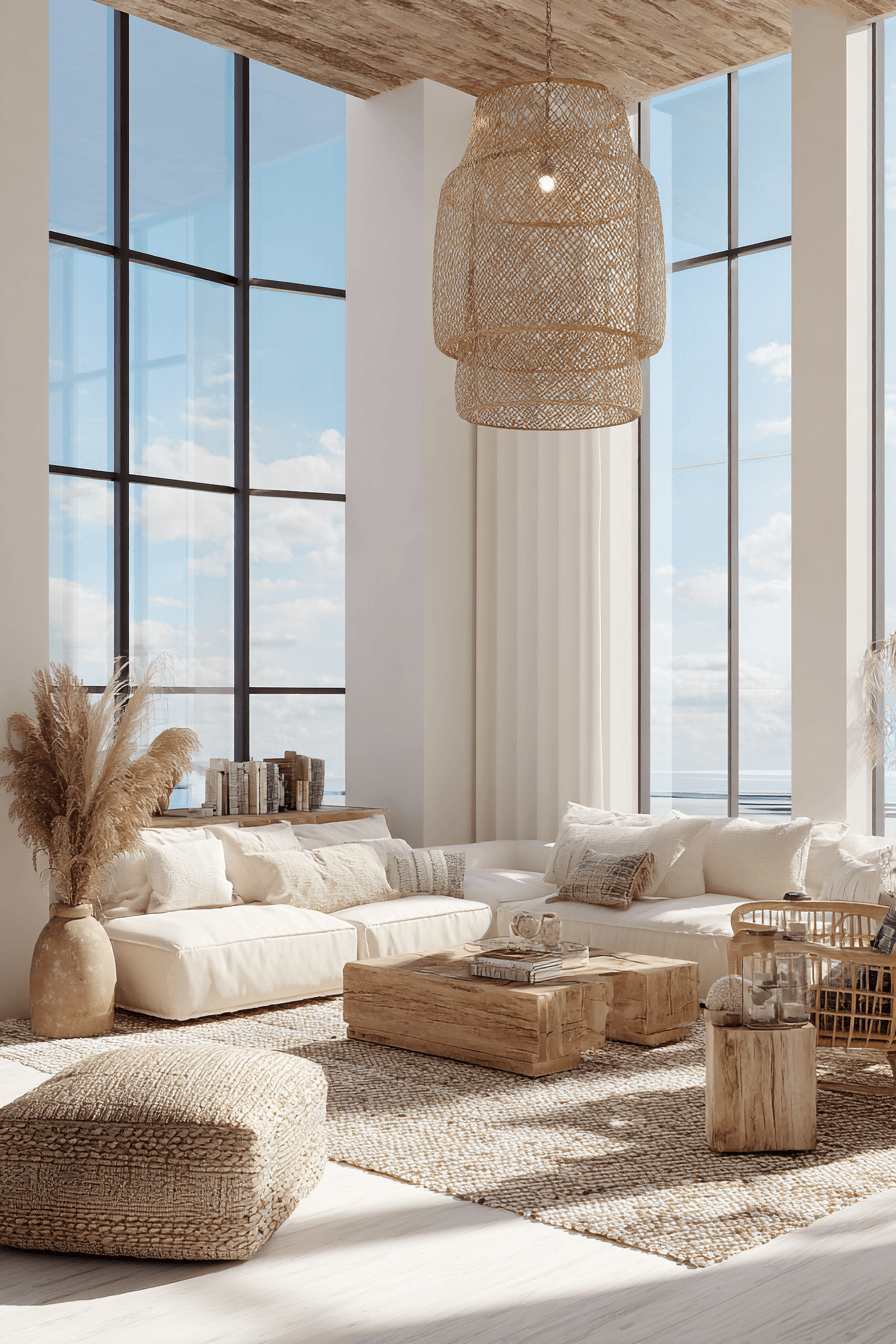 26 Beachy Boho Living Room Ideas for a Casual Coastal Vibe