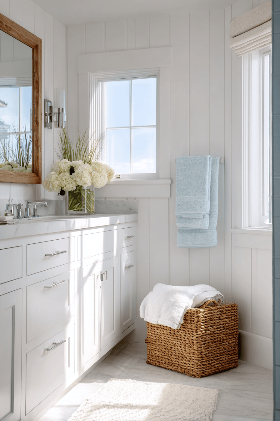 26 Beachy Bathroom Ideas That Create a Spa-Like Coastal Escape