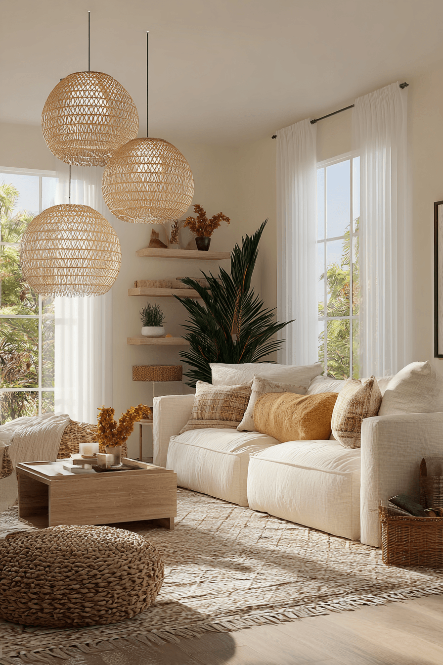 26 Beachy Boho Living Room Ideas for a Casual Coastal Vibe