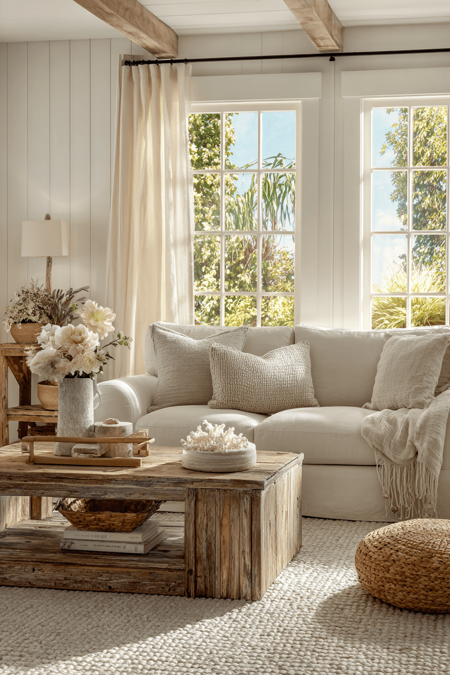 26 Beachy Farmhouse Ideas That Blend Coastal Charm and Rustic Comfort