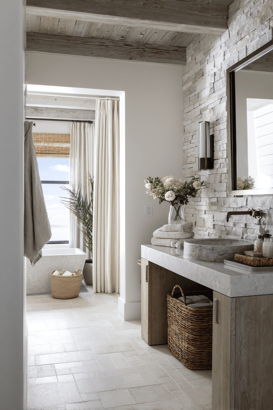 26 Beachy Bathroom Ideas That Create a Spa-Like Coastal Escape