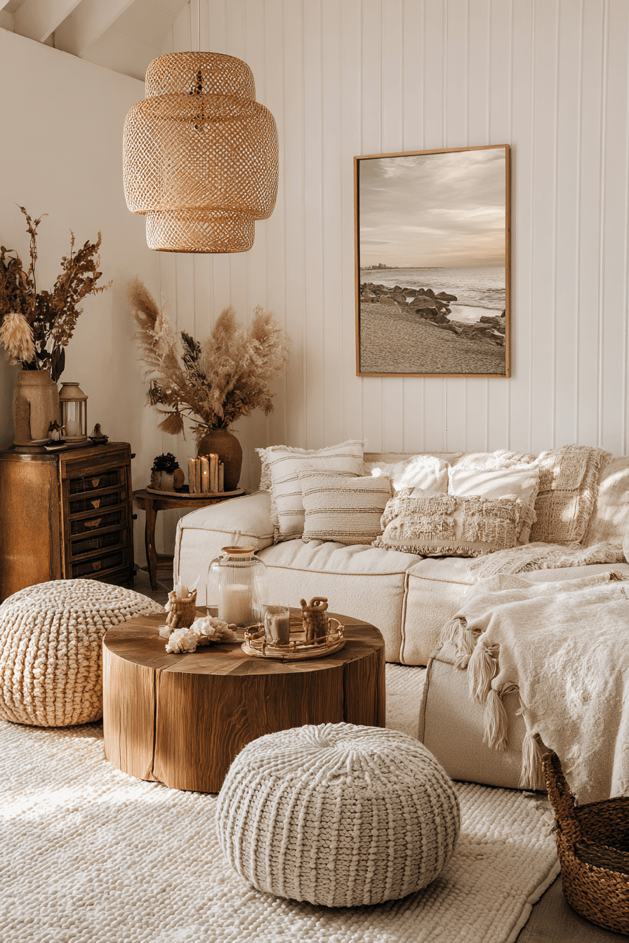 26 Beachy Boho Living Room Ideas for a Casual Coastal Vibe