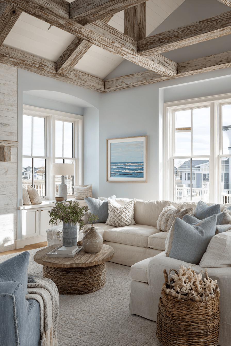 26 Beachy Farmhouse Ideas That Blend Coastal Charm and Rustic Comfort