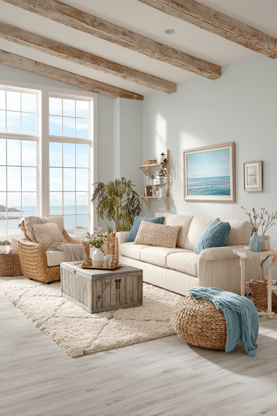 26 Beachy Farmhouse Ideas That Blend Coastal Charm and Rustic Comfort
