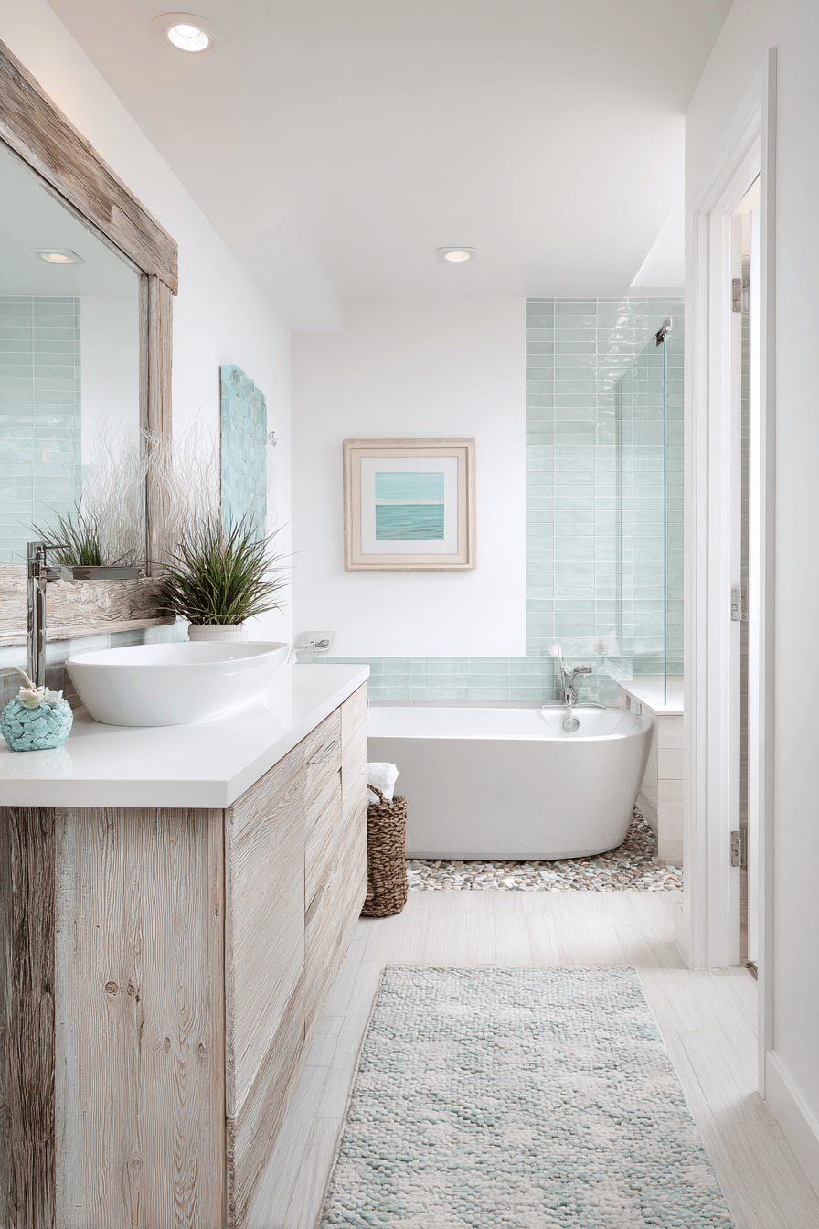 26 Beachy Bathroom Ideas That Create a Spa-Like Coastal Escape