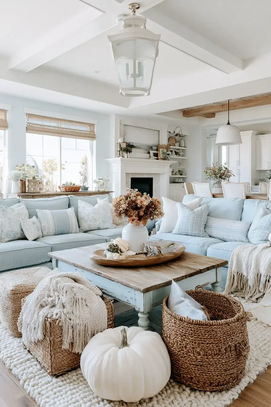 27 Blue and White Fall Decor Ideas That Make the Season Feel Fresh