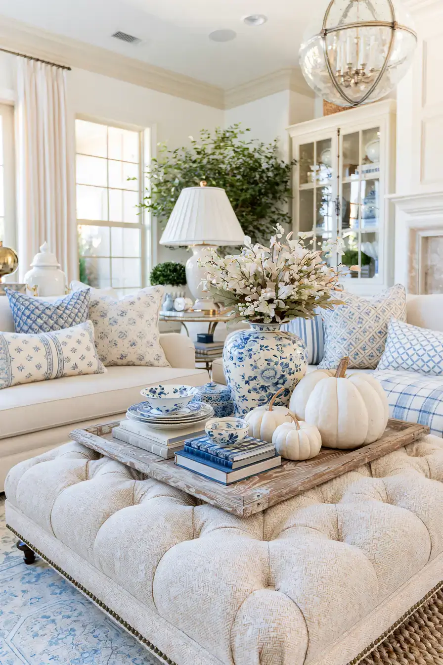 27 Blue and White Fall Decor Ideas That Make the Season Feel Fresh