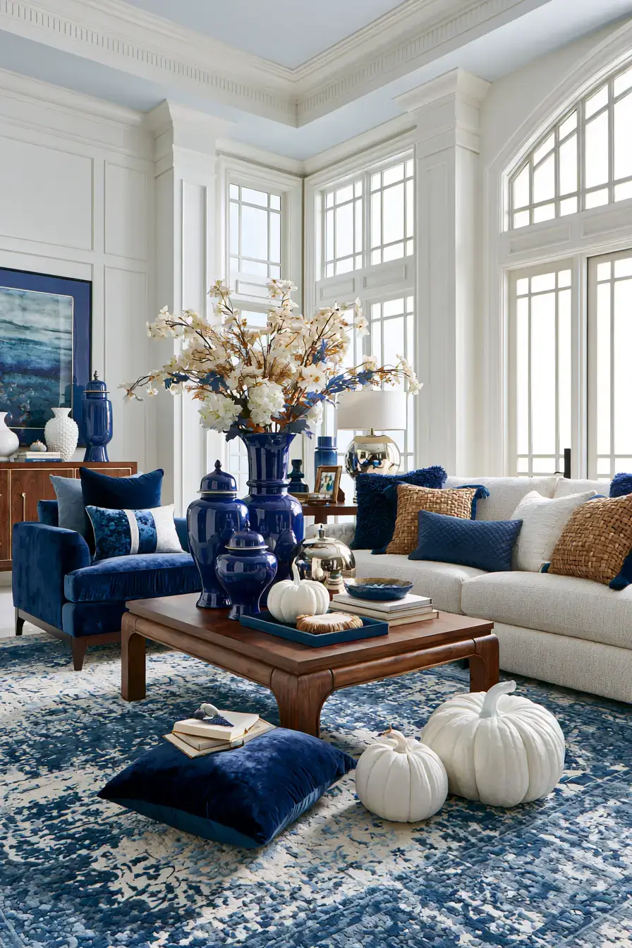 27 Blue and White Fall Decor Ideas That Make the Season Feel Fresh