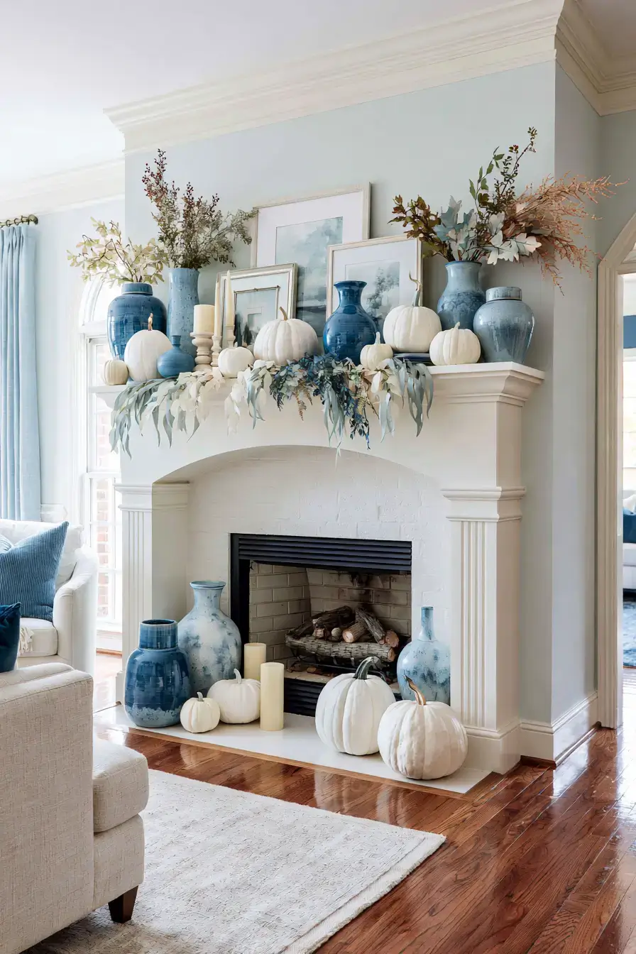 27 Blue and White Fall Decor Ideas That Make the Season Feel Fresh