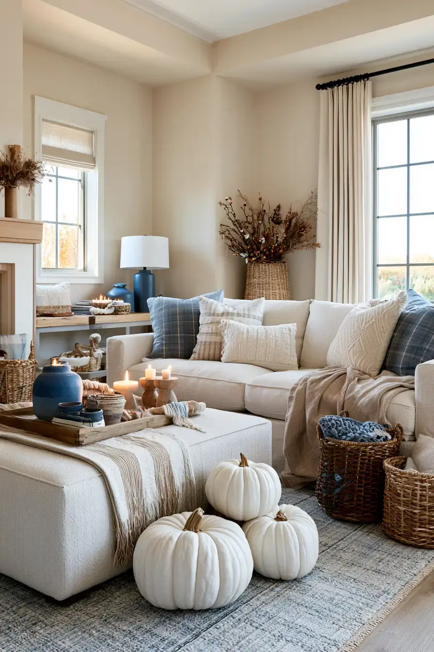 27 Blue and White Fall Decor Ideas That Make the Season Feel Fresh