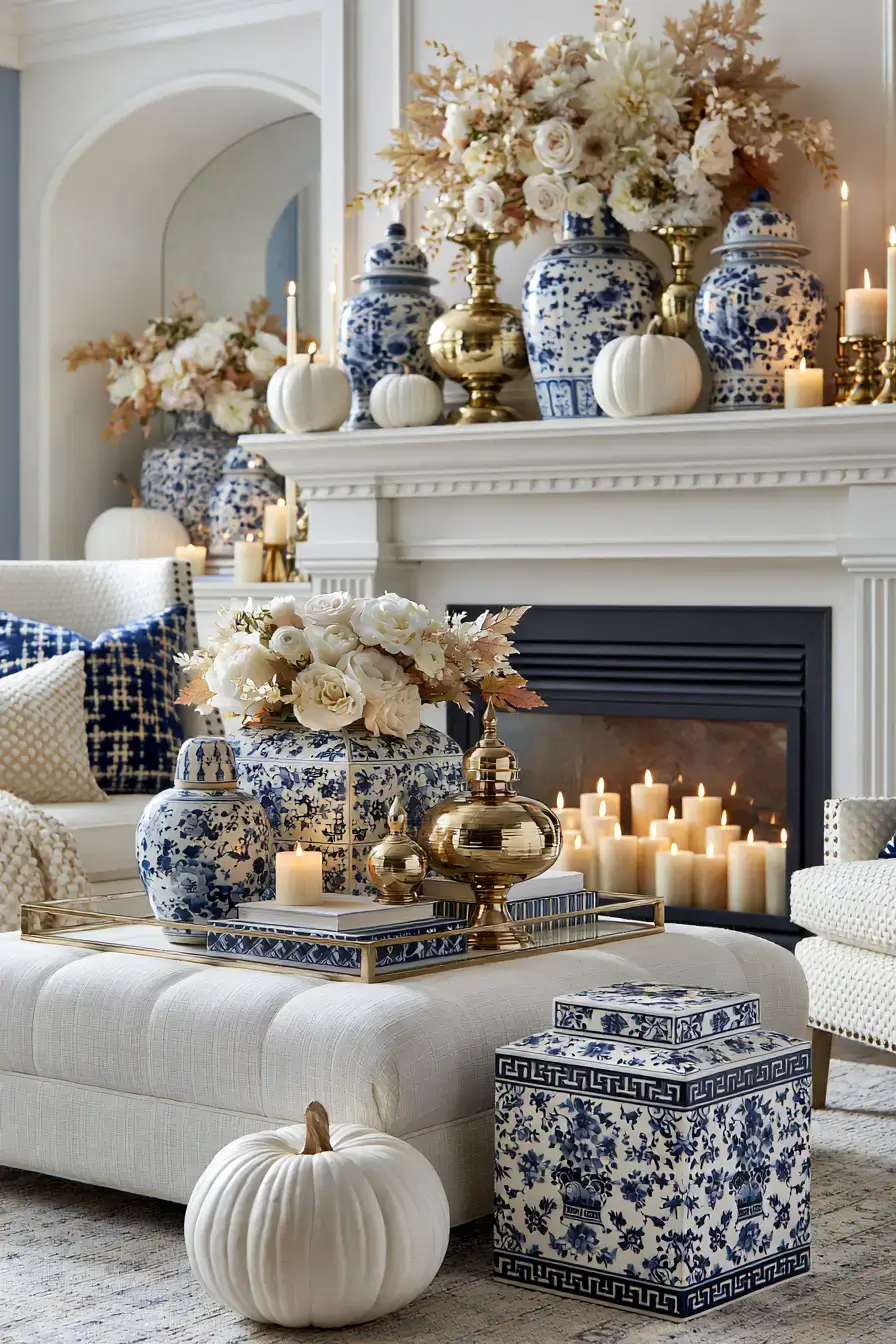 27 Blue and White Fall Decor Ideas That Make the Season Feel Fresh
