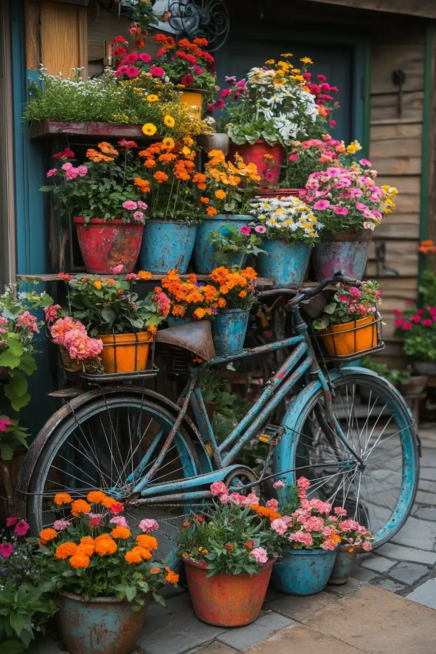 14 Bicycle Yard Decor Ideas That Turn Old Bikes Into Garden Features