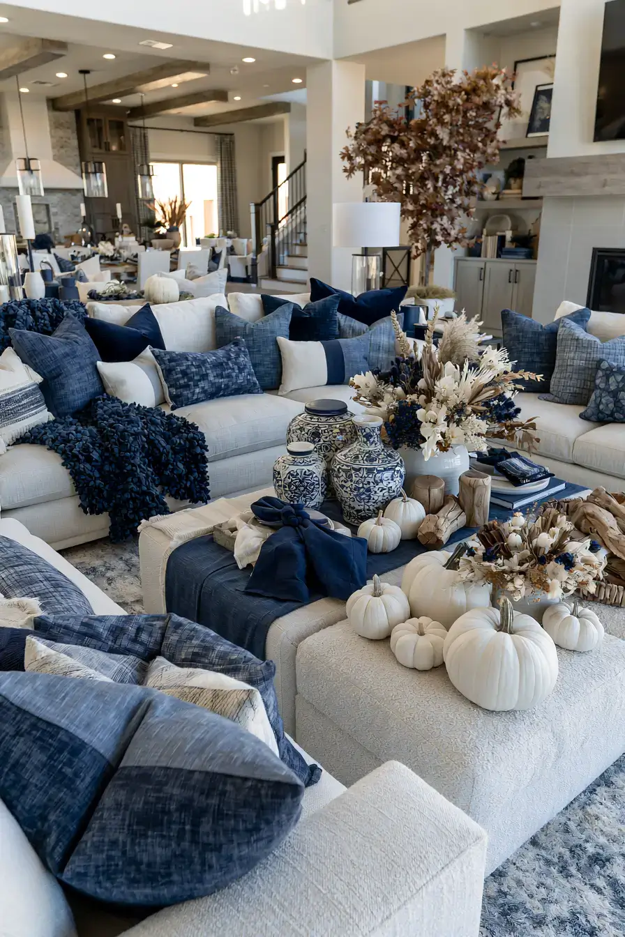 27 Blue and White Fall Decor Ideas That Make the Season Feel Fresh