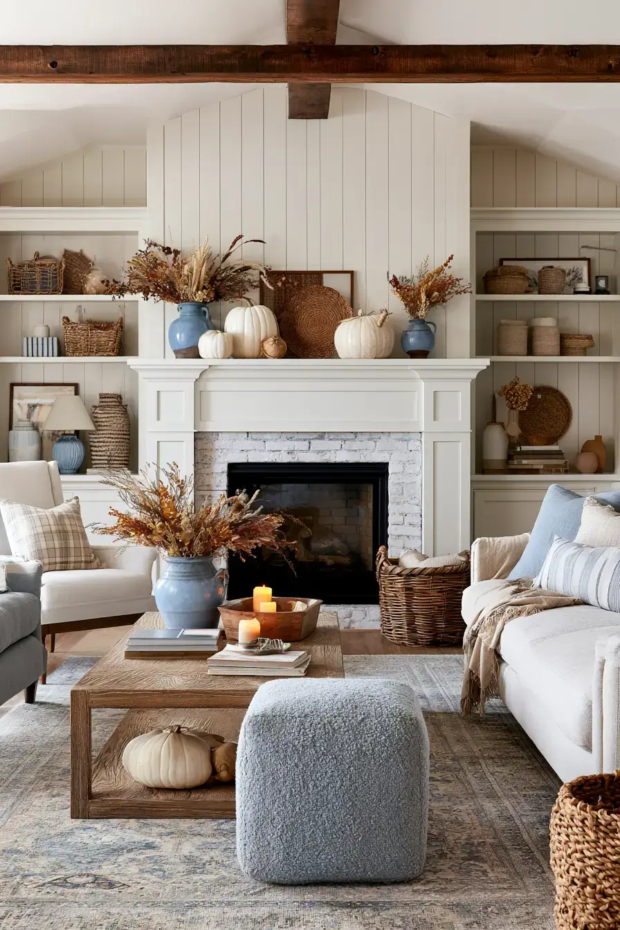 27 Blue and White Fall Decor Ideas That Make the Season Feel Fresh