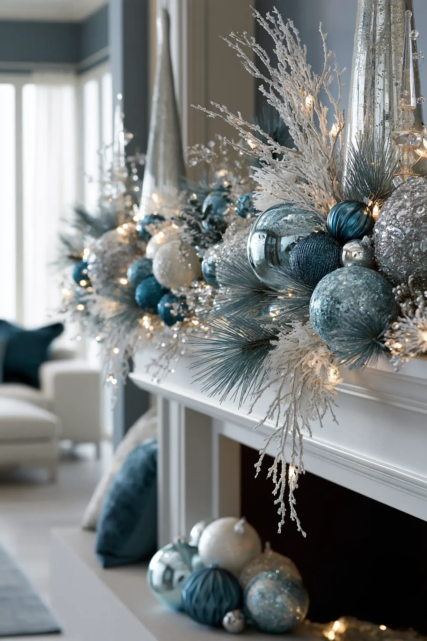 21 Christmas Mantle Decor Ideas for a Quiet, Lit Focal Point