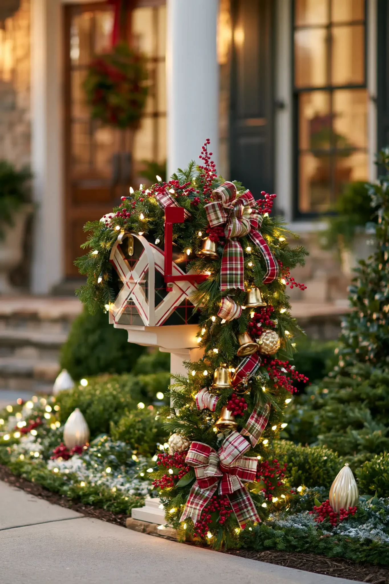 22 Christmas Porch Decor Ideas for a Warm, Lit Welcome