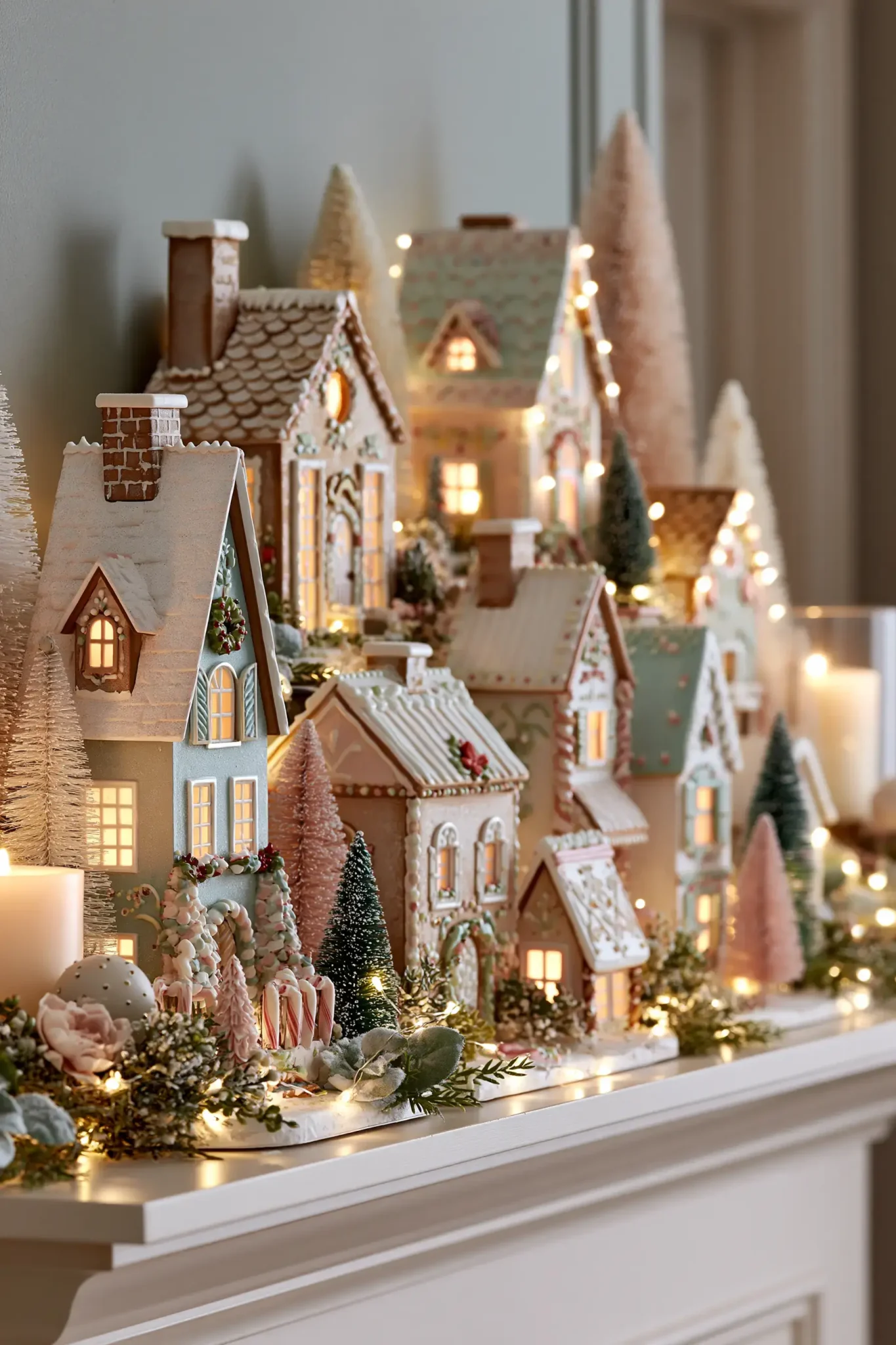 21 Christmas Mantle Decor Ideas for a Quiet, Lit Focal Point