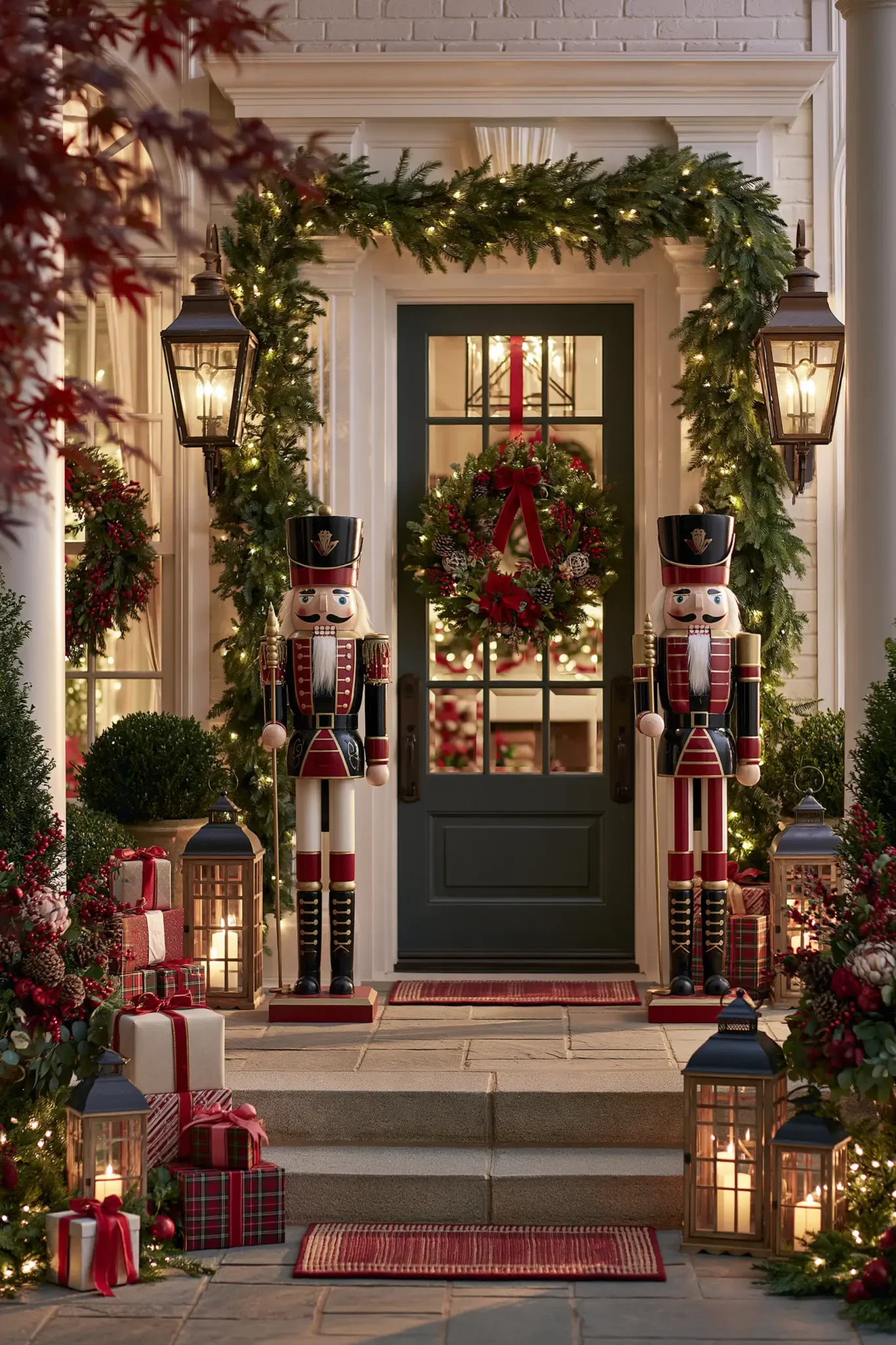 22 Christmas Porch Decor Ideas for a Warm, Lit Welcome