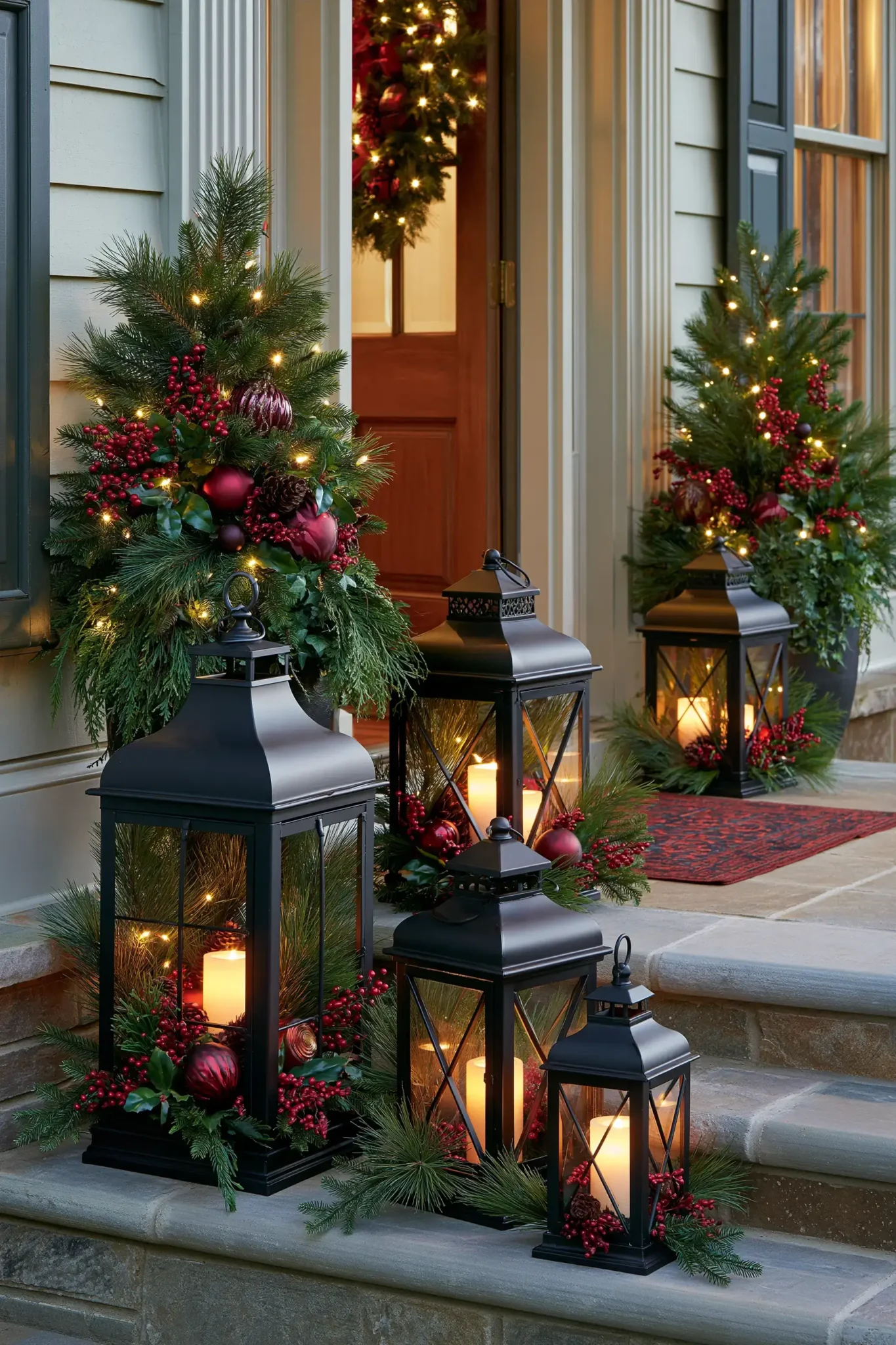 22 Christmas Porch Decor Ideas for a Warm, Lit Welcome