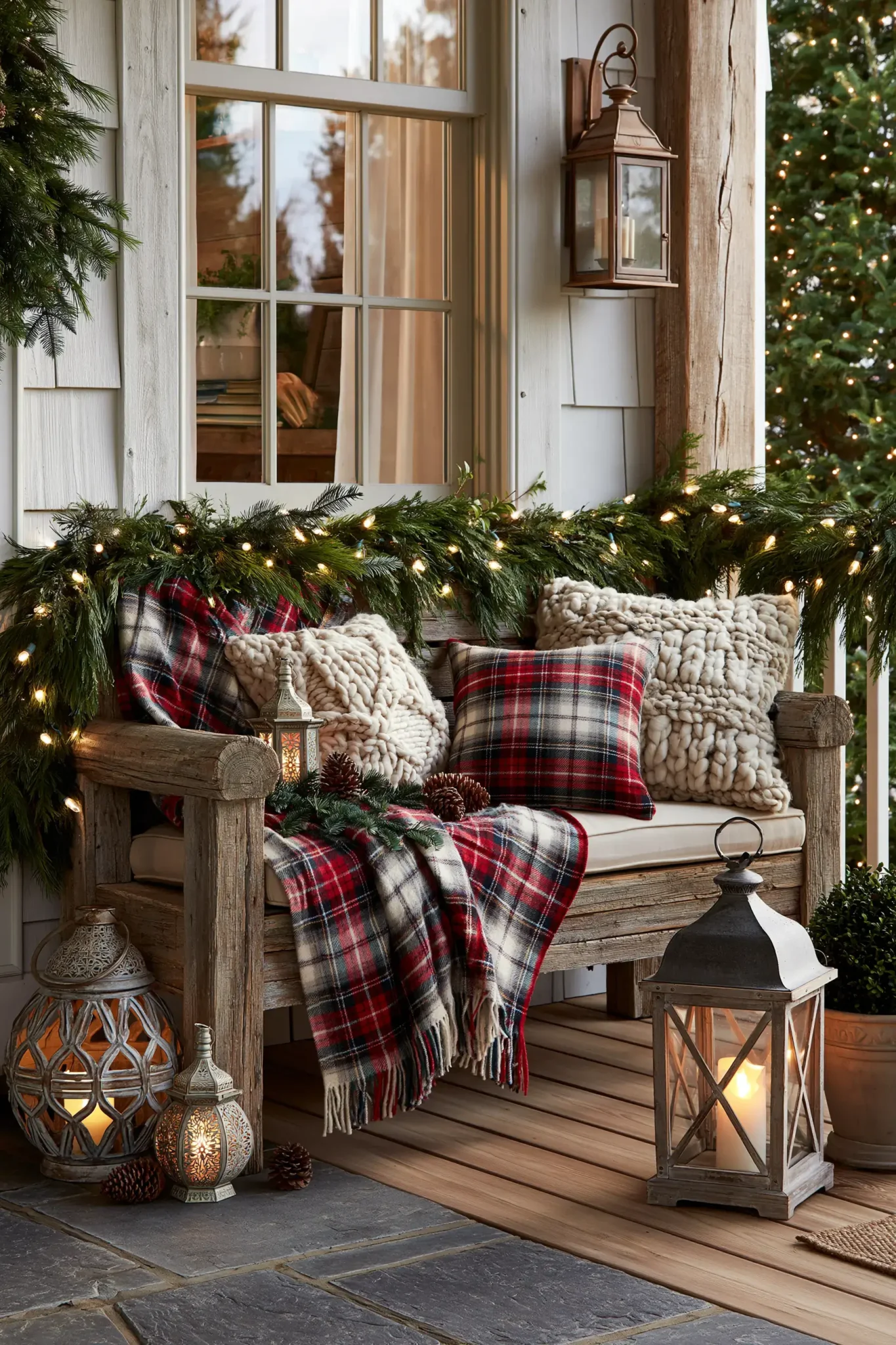 22 Christmas Porch Decor Ideas for a Warm, Lit Welcome
