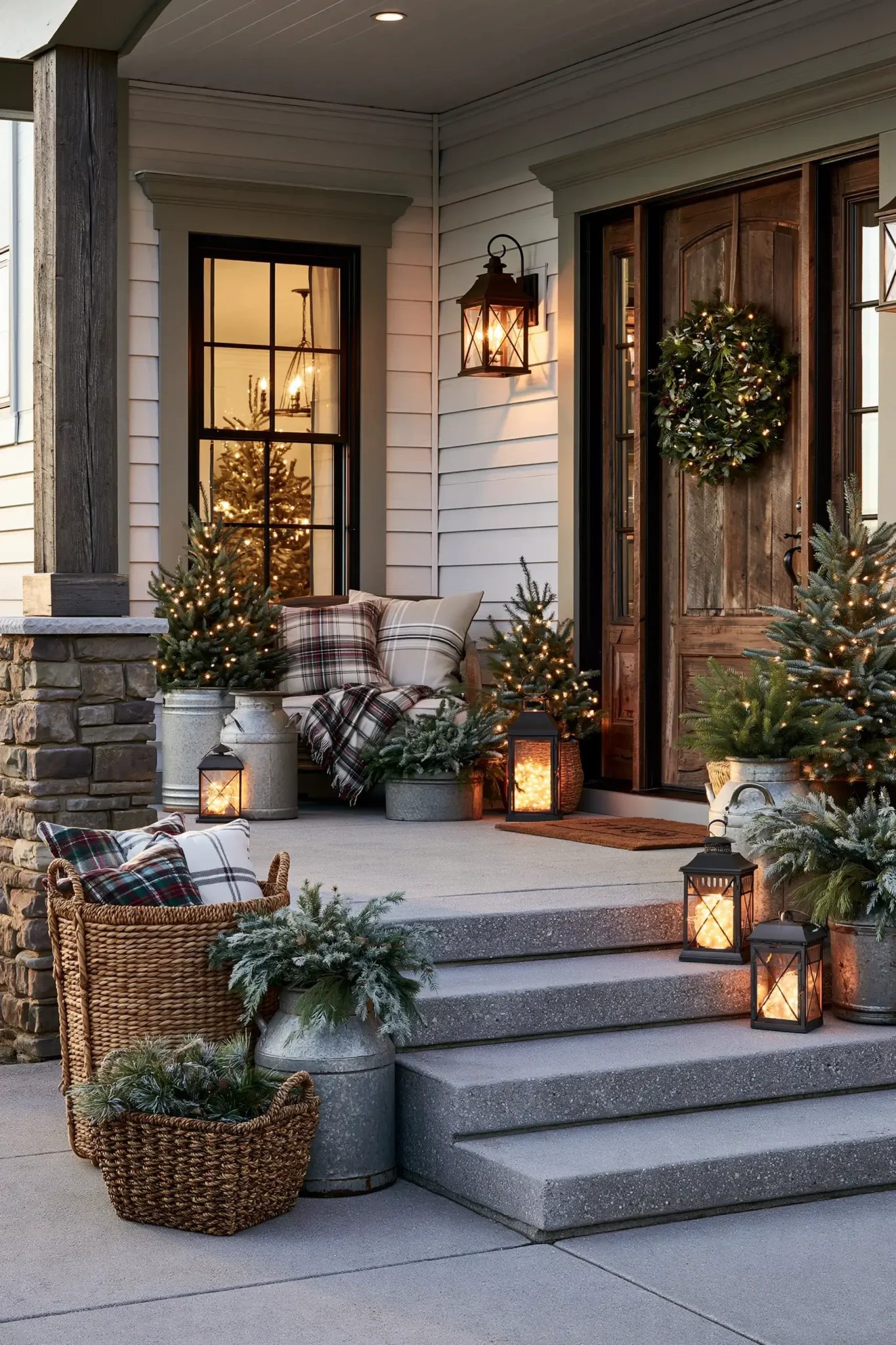 22 Christmas Porch Decor Ideas for a Warm, Lit Welcome